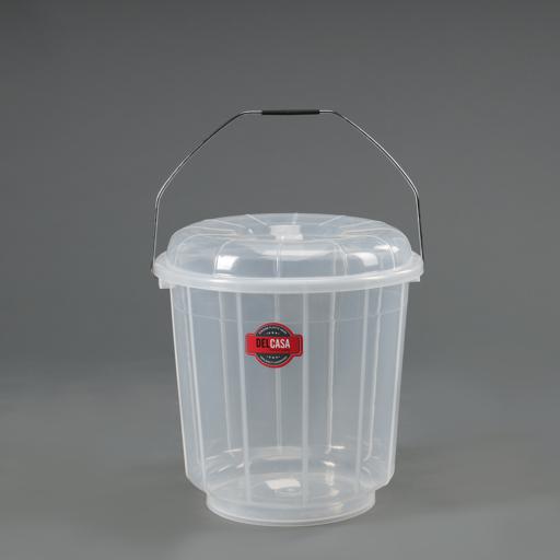 display image 1 for product Delcasa Transparent Bucket with Lid - 16 Liter