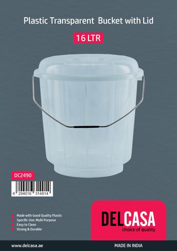 display image 8 for product Delcasa Transparent Bucket with Lid - 16 Liter
