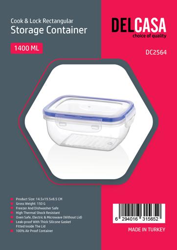 Microwave Safe PP Plastic Bowls 1400ml Container With Lids