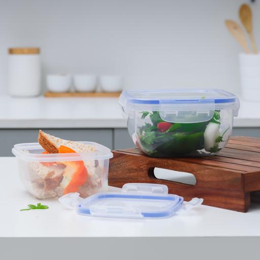 3pcs Food Storage Containers with Lid, Plastic Microwavable Food