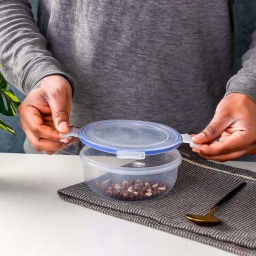 display image 3 for product Cook & Lock Round Storage Container, 800ml, DC2572 | Transparent Container with Leak Proof Lid | Oven, Electric & Microwave, Freezer & Dishwasher Safe