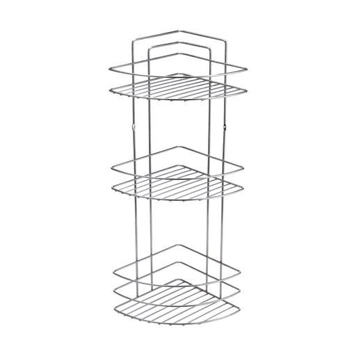 display image 7 for product Bathroom Corner Shelf, 3 Tier Shelf, DC2624 | Bathroom Accessory with 3 Baskets | Bathroom Shelves Made of Rust-Resistant Chrome Plated Iron for Shampoo, Soap or Towels