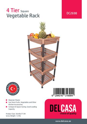 display image 8 for product Delcasa 4 Tier Plastic Vegetable Rack