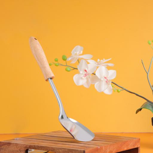 display image 1 for product Delcasa Stainless Steel Solid Turner With Wooden Handle