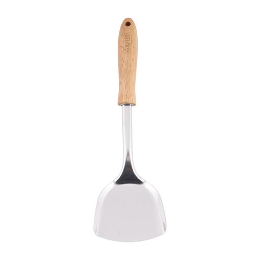 display image 4 for product Delcasa Stainless Steel Solid Turner With Wooden Handle