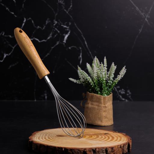 display image 2 for product Delcasa Stainless Steel Whisk  With Wooden Handle