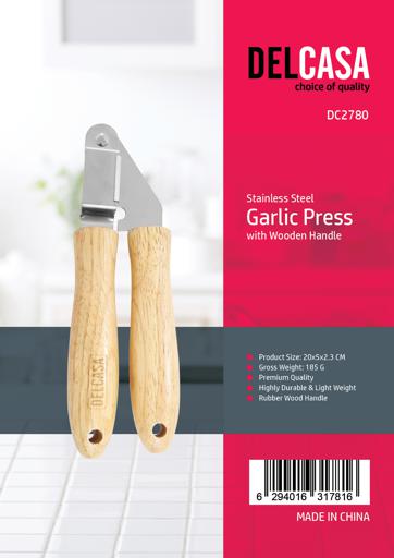 Choice 7 1/4 Chrome Garlic Press