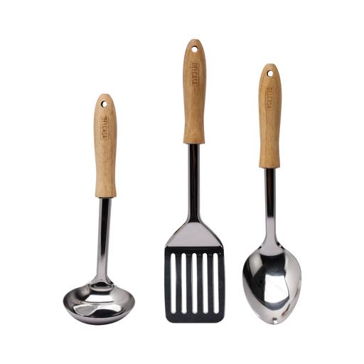 3pcs/set 304 Stainless Steel Kitchen Utensil Set, Including Soup Ladle And  Strainer