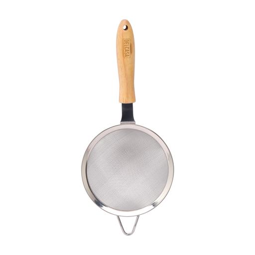 display image 6 for product Delcasa 14CM Stainless Steel Strainer With Wooden Handle