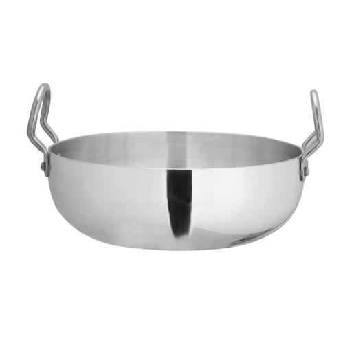 display image 0 for product Kadai with Stainless Steel Handle, Aluminium Wok, DC2793 | Compatible with Hot Plate, Halogen, Ceramic, & Gas | Kadai for Deep-Frying, Steaming, Boiling