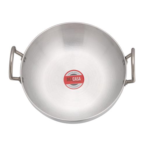 display image 9 for product Kadai with Stainless Steel Handle, Aluminium Wok, DC2793 | Compatible with Hot Plate, Halogen, Ceramic, & Gas | Kadai for Deep-Frying, Steaming, Boiling