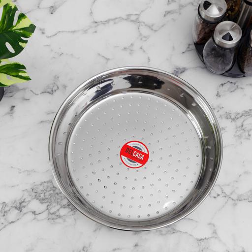 display image 4 for product Steamer Plate, 24cm Stainless Steel Steamer Tray, DC2796 | Round Steaming Plate | Multi-Purpose Steamer Plate for Veggies, Seafood, Baby Food and More