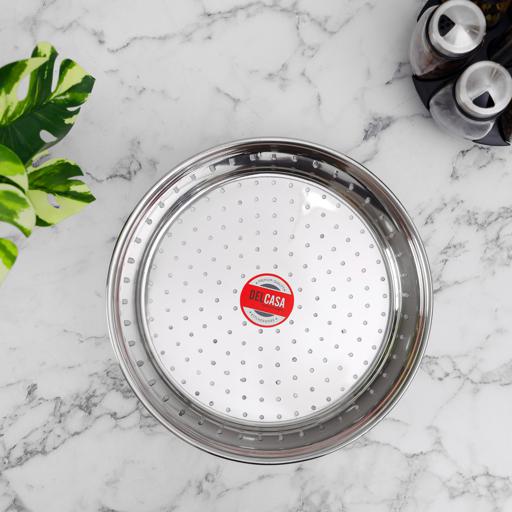 display image 3 for product Steamer Plate, 24cm Stainless Steel Steamer Tray, DC2796 | Round Steaming Plate | Multi-Purpose Steamer Plate for Veggies, Seafood, Baby Food and More