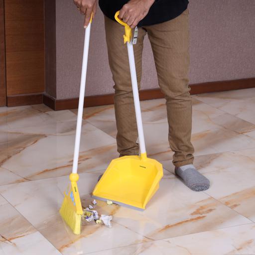 display image 4 for product Royalford Plastic Broom With Dustpan Set - Hand Broom With Durable Bristles - Broom Set