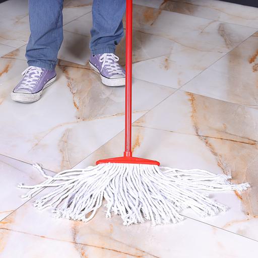 display image 1 for product Royalford Cotton String Floor Mop With Stick 40Cm - Long & Durable Metal Handle