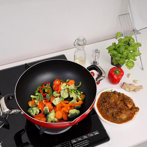 display image 5 for product Royalford Kadai Wok Pan, 26 Cm - Induction Safe Frying Pan With Durable Non-Stick Granite Coating