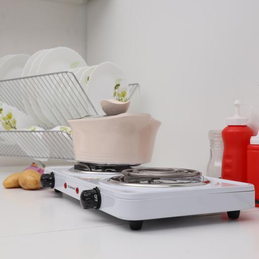 display image 3 for product Olsenmark 1000W Double Spiral Hot Electric Plate For Flexible Precise Table Top Cooking - Stainless