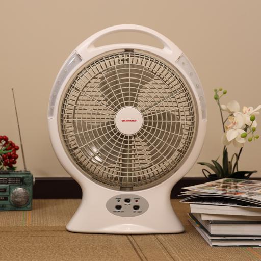 display image 2 for product Olsenmark Desktop Rechargeable Fan With Led, 12 Inch - 2 Speed Setting - Lead-Acid Battery - Usb