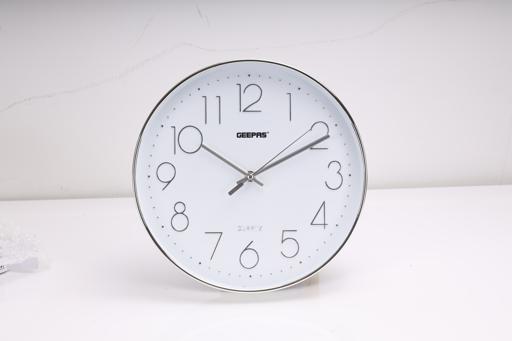 display image 1 for product Geepas Wall Clock - Silent Non-Ticking, Arabic Numeral Clock, Round Decorative Wall Clock