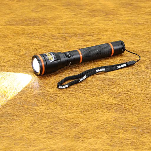 display image 1 for product Geepas GFL4659 Rechargeable LED Flashlight - Portable Waterproof Hyper Bright 3W CREE LED Torch Light | 1.5 Hours Working with 1000M Distance Range 