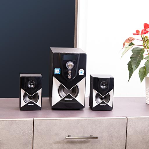 display image 2 for product Geepas GMS8515 2.1 Channel Multimedia Speaker - 20000W PMPO, Powerful Woofer | USB, Bluetooth, Ideal for Pc, Play Station, Tv, Smartphone, Tablet, Music Player