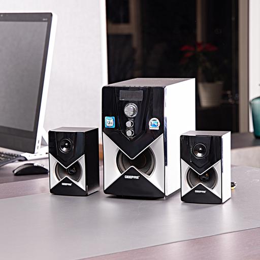 display image 3 for product Geepas GMS8515 2.1 Channel Multimedia Speaker - 20000W PMPO, Powerful Woofer | USB, Bluetooth, Ideal for Pc, Play Station, Tv, Smartphone, Tablet, Music Player
