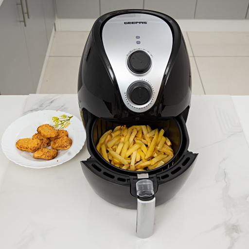 display image 3 for product Geepas Air Fryer 1350W 3.2L - Overheat Protection, LED ON-OFF Lights, 30 Minutes Timer, Rapid Air Circulation, Non Stick Detachable Basket, Temperature & Timer Control, 2 YEARS WARRANTY