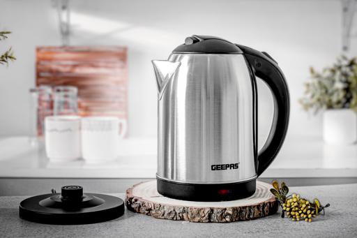 display image 9 for product Geepas 1.8L Electric Kettle - Stainless Steel  Kettle| Auto Shut-Off & Boil-Dry Protection | Heats up Quickly Water, Tea & Coffee Maker - 2 Year Warranty