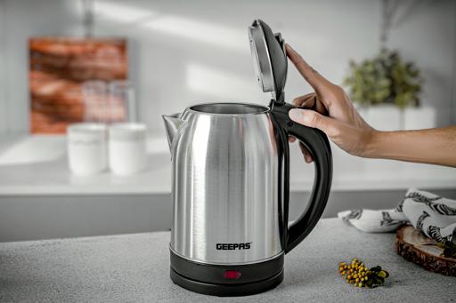 display image 12 for product Geepas 1.8L Electric Kettle - Stainless Steel  Kettle| Auto Shut-Off & Boil-Dry Protection | Heats up Quickly Water, Tea & Coffee Maker - 2 Year Warranty