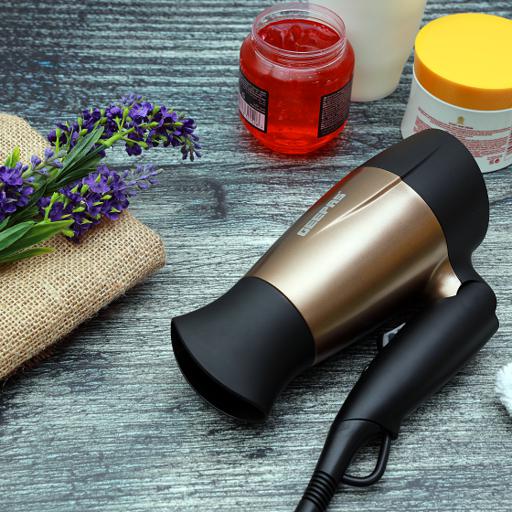 display image 2 for product Geepas GH8642 1600W Mini Hair Dryer with Foldable Handle -  2-Speed & 2 Temperature Settings | Cool Shot Function |Ideal for All Types Of Hairs | 2 Years Warranty