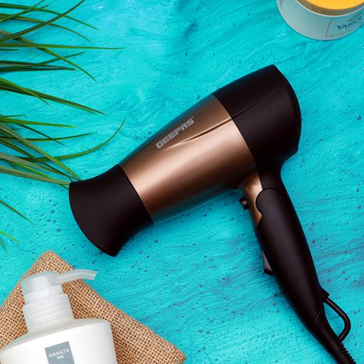display image 3 for product Geepas GH8642 1600W Mini Hair Dryer with Foldable Handle -  2-Speed & 2 Temperature Settings | Cool Shot Function |Ideal for All Types Of Hairs | 2 Years Warranty