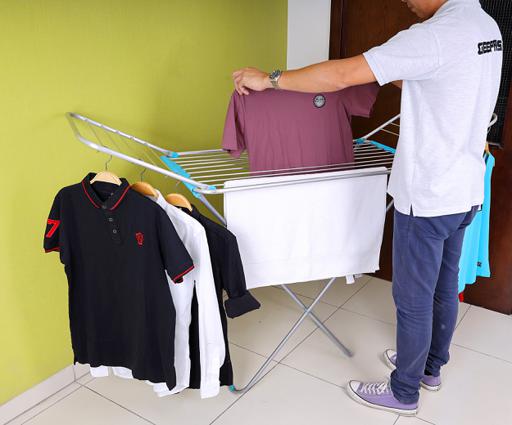 display image 4 for product Royalford Large Folding Clothes Airer - Aluminium Drying Space Laundry Durable Metal Drying Rack