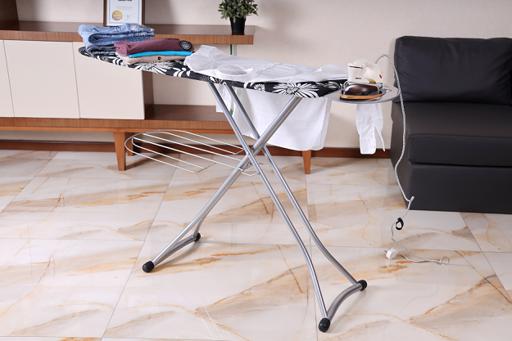 display image 1 for product Ironing Board with Steam Iron Rest, Cotton Pad, RF1511-IB | Heat Resistant Pad | Contemporary Lightweight Iron Board with Adjustable Height and Lock System