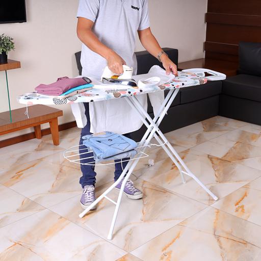 display image 5 for product Ironing Board with Steam Iron Rest, RF1965IB | Heat Resistant | Contemporary Lightweight Iron Board with Adjustable Height and Lock System (White & Blue)