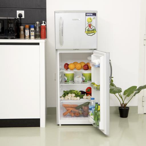 display image 2 for product Geepas 180L Double Door Refrigerator - Durable Double Door Refrigerator, Fast Cooling & Preserves