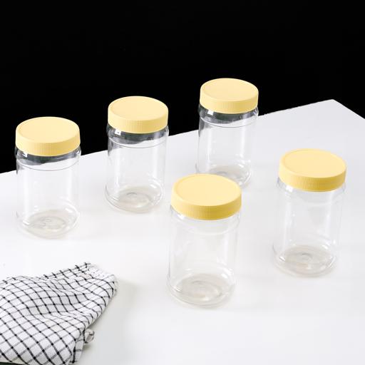 display image 7 for product Delcasa 750Ml Plastic Round Storage Jar - Air-Proof Transparent Jar - Healthier Choice