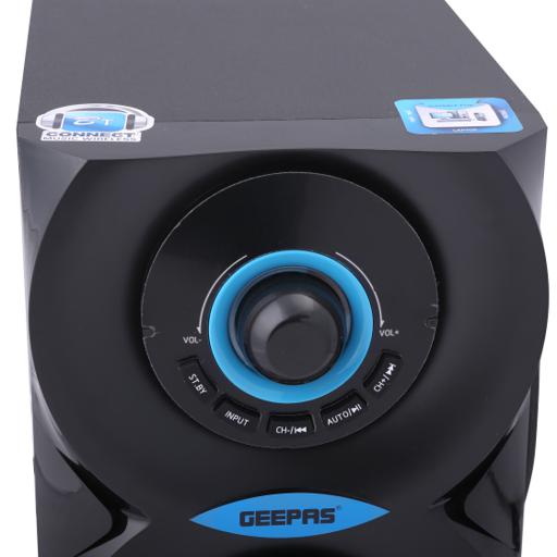 display image 9 for product Geepas GMS8585 2.1 Channel Multimedia System - Portable, 20000W PMPO, Dual Woofer| USB, Bluetooth |Ideal for Pc, Play Station, Tv, Smartphone, Tablet, & More