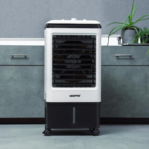 display image 1 for product Air Cooler, Ice Compartment & Remote Control, GAC9576 | Portable Ergonomic Design with 4 Speed | LED Control Panel | Wide Oscillation | Ideal for Home, Office & More