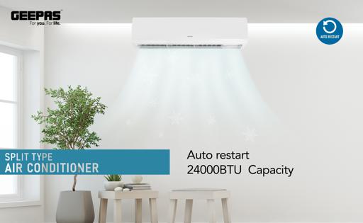 display image 2 for product Air Conditioner 2.0 Ton | 3 Speed, Cool/Fan/ Dry Mode | 24000BTU Washable Filter, Auto Restart, Low Noise & Energy Saving with Quick Cooling - Geepas with 1 Year Warranty
