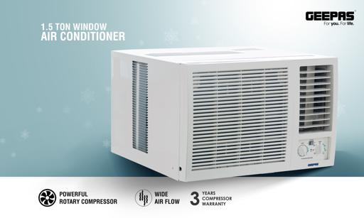 display image 2 for product 1.5 Ton Window Air Conditioner, Washable Filter, GACW1878TCU | 18000BTU | 360 Air Delivery | Low Noise & Auto Restart | 3 Speed, Cool/Fan/ Dry Mode