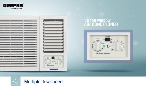 display image 5 for product 1.5 Ton Window Air Conditioner, Washable Filter, GACW1878TCU | 18000BTU | 360 Air Delivery | Low Noise & Auto Restart | 3 Speed, Cool/Fan/ Dry Mode