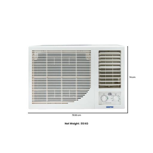 display image 12 for product 2.0 Ton Window Air Conditioner, Washable Filter, GACW2488TCU | 24000BTU | 360° Air Delivery | Low Noise & Auto Restart | Energy Saving | 3 Speed, Cool/Fan/ Dry Mode