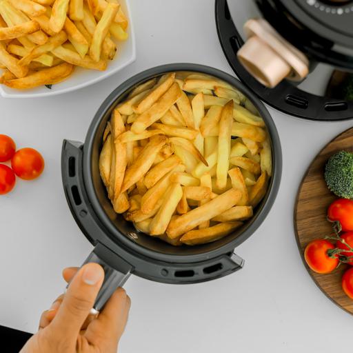 display image 7 for product Geepas GAF37516 Air Fryer 1.8L - Cool touch Housing & handle | Overheat Protection, LED ON-OFF Lights, 30 Minutes Timer, Rapid Air Circulation, Non Stick Detachable Basket, Temperature & Timer Control | 2 Years Warranty