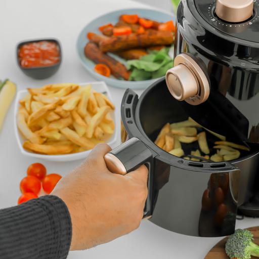 display image 10 for product Geepas GAF37516 Air Fryer 1.8L - Cool touch Housing & handle | Overheat Protection, LED ON-OFF Lights, 30 Minutes Timer, Rapid Air Circulation, Non Stick Detachable Basket, Temperature & Timer Control | 2 Years Warranty