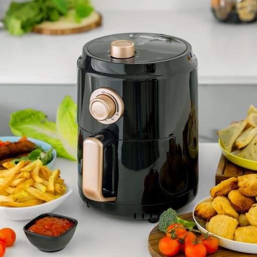 display image 4 for product Geepas GAF37516 Air Fryer 1.8L - Cool touch Housing & handle | Overheat Protection, LED ON-OFF Lights, 30 Minutes Timer, Rapid Air Circulation, Non Stick Detachable Basket, Temperature & Timer Control | 2 Years Warranty