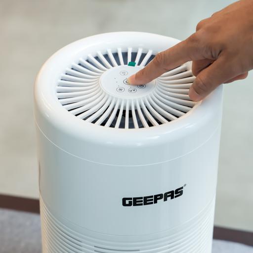 display image 2 for product Geepas GAP16014 Air Purifier - Touch Control with 3 Timer Functions & 3 Speed | Night Light & UV Function | Healthy Air | Ideal for Home, Hospitals, Bedroom, Office & More