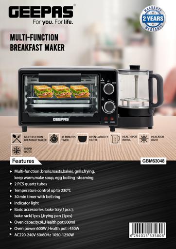 Buy Geepas 1250W Multi-Function Toaster With Egg Boiler And Poacher - 2  Slice Toaster With Mini Online in UAE - Wigme