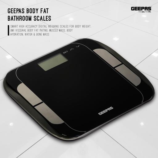 display image 2 for product Geepas Body Fat Bathroom Scales - Smart High Accuracy Digital Weighing Scales For Body Weight