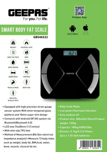 display image 7 for product Smart Body Scale/15body Measur/BT App
