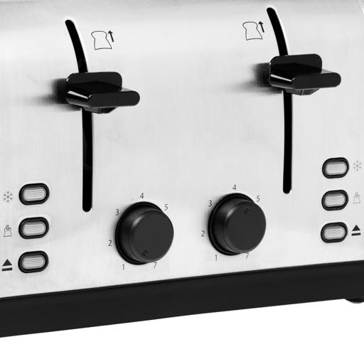 1500W 4 Slices Bread Toaster, Crumb Tray, Cord Storage, 7 Settings with  Auto Centering - 2 Years